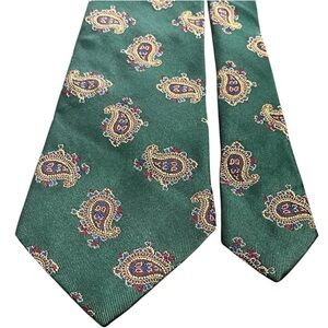 Vintage Ritner’s Silk Men’s Tie Classic Paisley Green